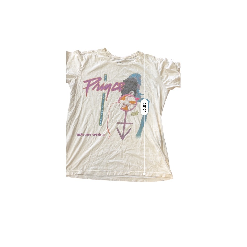 Prince and the Revolution Take Me With U Graphic T-Shirt White Mens Large LG - Picture 5 of 5